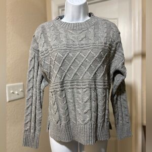 Grey Cable Knit Sweater Size 0-2